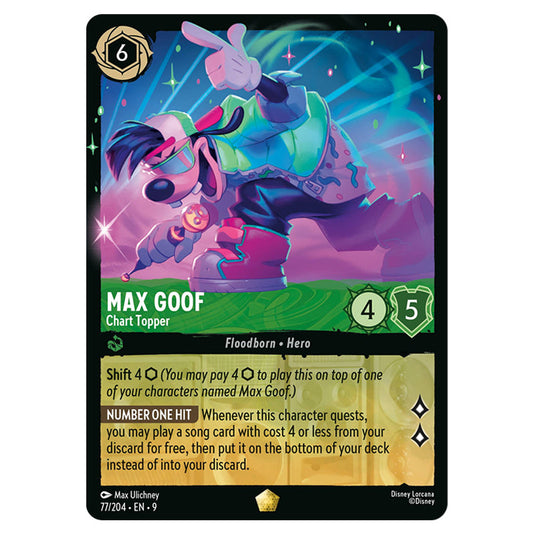 Max Goof - Chart Topper 77/204 card from the Lorcana set Fabled