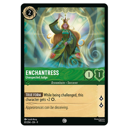 Enchantress - Unexpected Judge 81/204 card from the Lorcana set Fabled