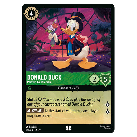 Donald Duck - Perfect Gentleman 85/204 card from the Lorcana set Fabled