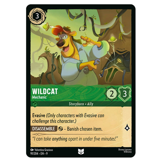 Wildcat - Mechanic 91/204 card from the Lorcana set Fabled