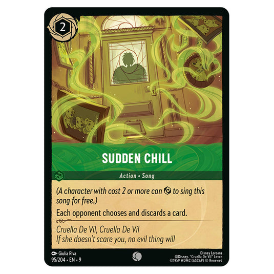 Sudden Chill 95/204 card from the Lorcana set Fabled