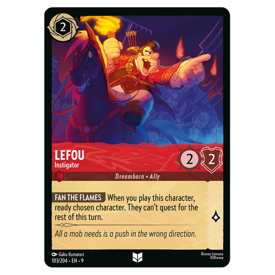 LeFou - Instigator 103/204 card from the Lorcana set Fabled