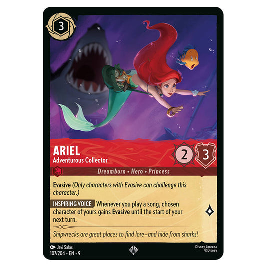 Ariel - Adventurous Collector 107/204 card from the Lorcana set Fabled
