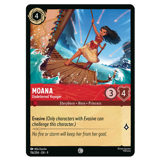 Moana - Undeterred Voyager 116/204 card from the Lorcana set Fabled