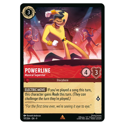 Powerline - Musical Superstar 117/204 card from the Lorcana set Fabled