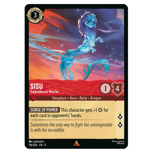 Sisu - Emboldened Warrior 118/204 card from the Lorcana set Fabled