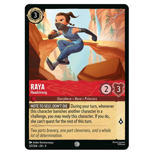 Raya - Headstrong 127/204 card from the Lorcana set Fabled