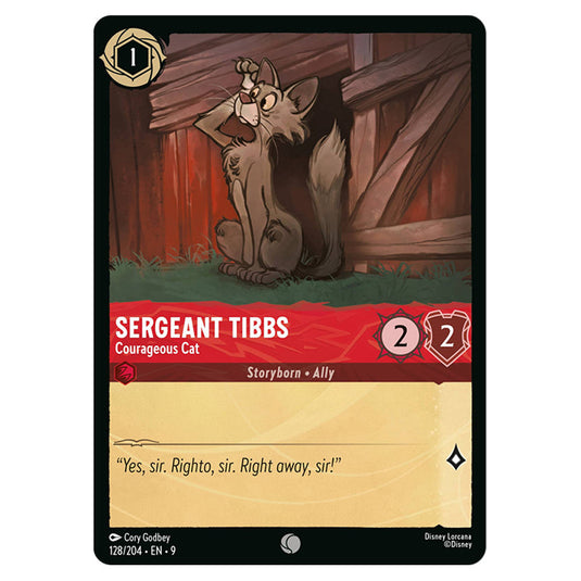 Sergeant Tibbs - Courageous Cat 128/204 card from the Lorcana set Fabled
