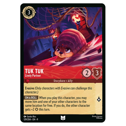 Tuk Tuk - Lively Partner 129/204 card from the Lorcana set Fabled