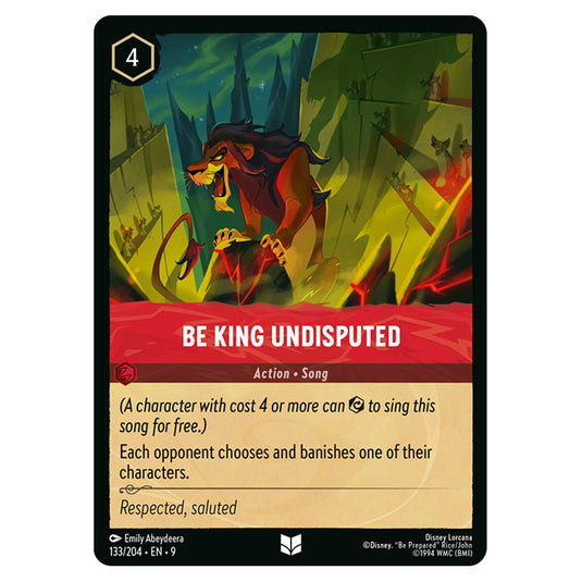 Be King Undisputed 133/204 card from the Lorcana set Fabled