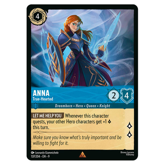 Anna - True‐Hearted 137/204 card from the Lorcana set Fabled