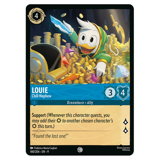 Louie - Chill Nephew 140/204 card from the Lorcana set Fabled