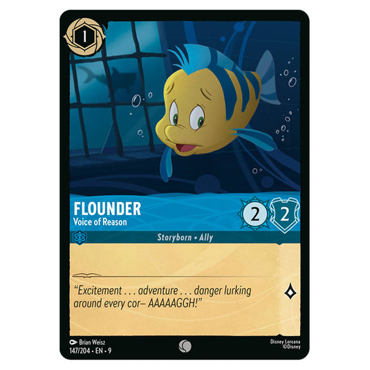 Flounder - Voice of Reason 147/204 card from the Lorcana set Fabled