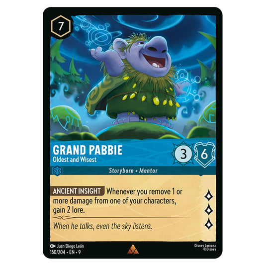Grand Pabbie - Oldest and Wisest 150/204 card from the Lorcana set Fabled
