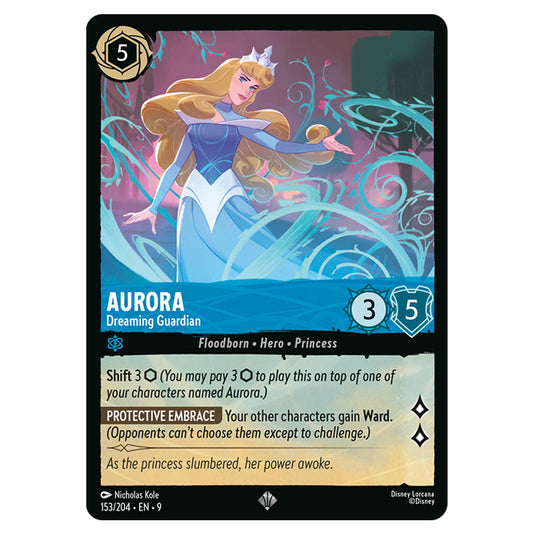Aurora - Dreaming Guardian 153/204 card from the Lorcana set Fabled