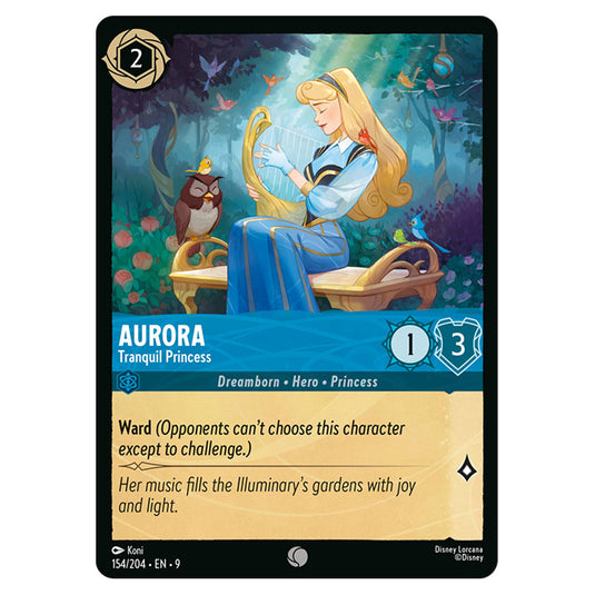 Aurora - Tranquil Princess 154/204 card from the Lorcana set Fabled