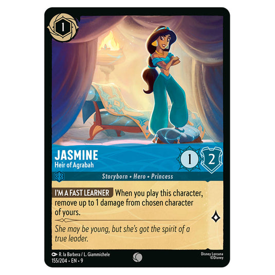 Jasmine - Heir of Agrabah 155/204 card from the Lorcana set Fabled