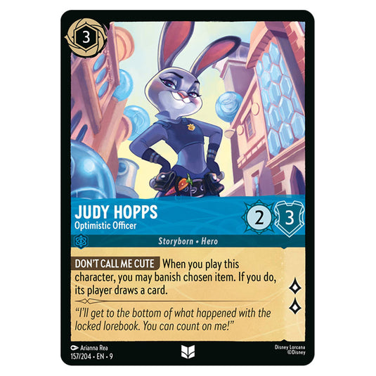 Judy Hopps - Optimistic Officer 157/204 card from the Lorcana set Fabled
