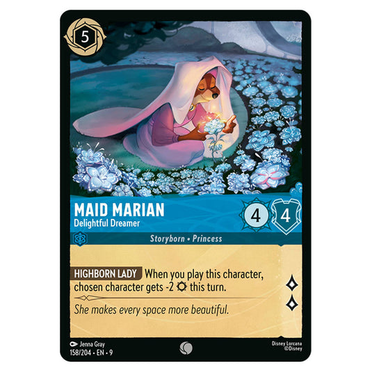 Maid Marian - Delightful Dreamer 158/204 card from the Lorcana set Fabled