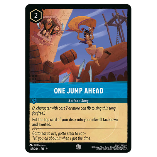 One Jump Ahead 165/204 card from the Lorcana set Fabled