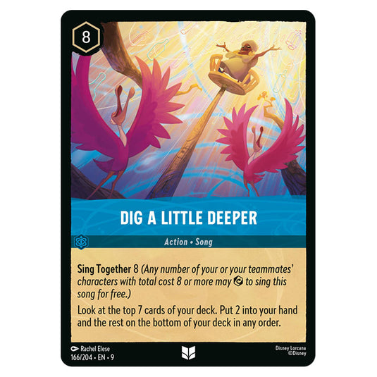 Dig a Little Deeper 166/204 card from the Lorcana set Fabled