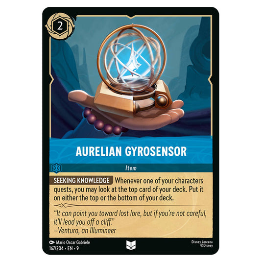 Aurelian Gyrosensor 167/204 card from the Lorcana set Fabled
