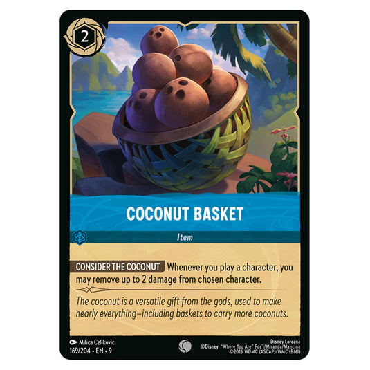 Coconut Basket 169/204 card from the Lorcana set Fabled