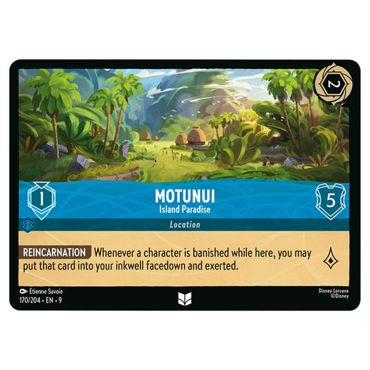 Motunui - Island Paradise 170/204 card from the Lorcana set Fabled