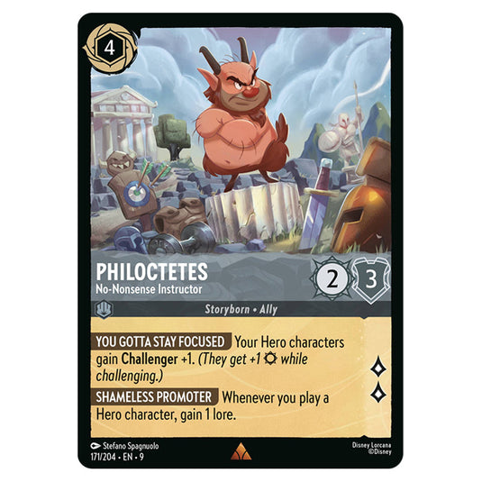 Philoctetes - No‐Nonsense Instructor 171/204 card from the Lorcana set Fabled