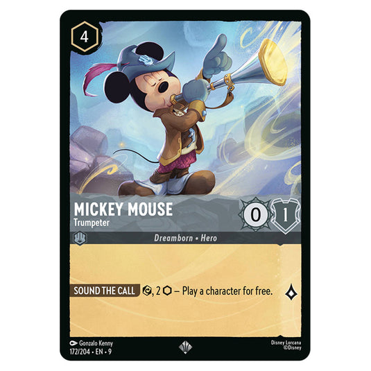 Mickey Mouse - Trumpeter 172/204 card from the Lorcana set Fabled