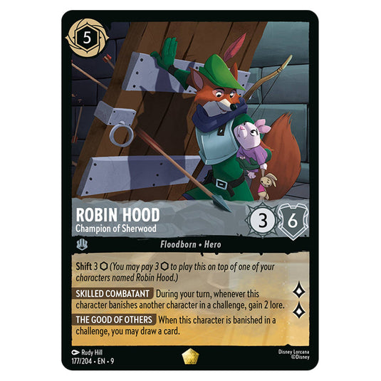Robin Hood - Champion of Sherwood 177/204 card from the Lorcana set Fabled