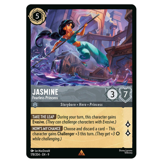 Jasmine - Fearless Princess 178/204 card from the Lorcana set Fabled