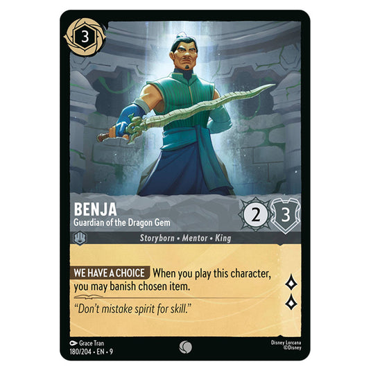 Benja - Guardian of the Dragon Gem 180/204 card from the Lorcana set Fabled