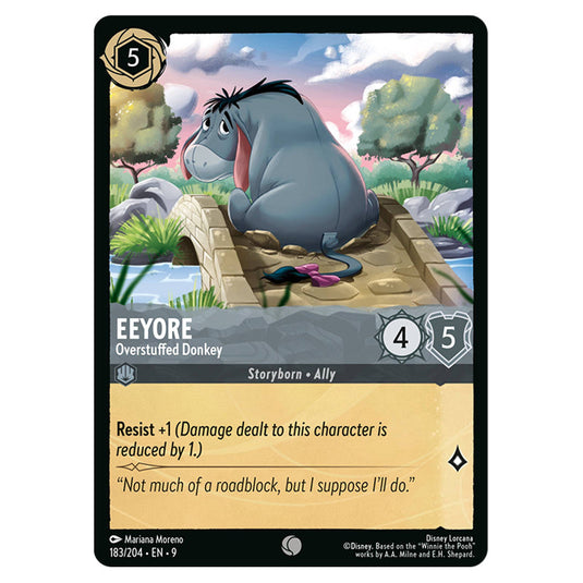Eeyore - Overstuffed Donkey 183/204 card from the Lorcana set Fabled