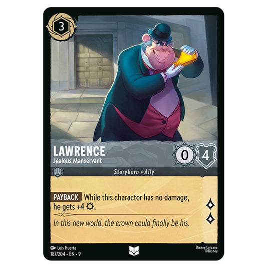Lawrence - Jealous Manservant 187/204 card from the Lorcana set Fabled