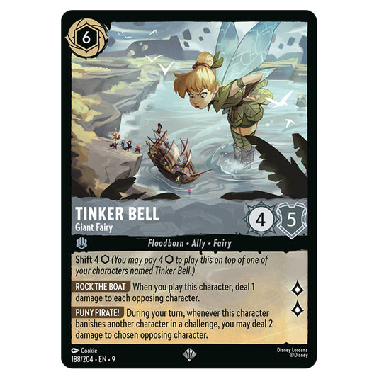 Tinker Bell - Giant Fairy 188/204 card from the Lorcana set Fabled