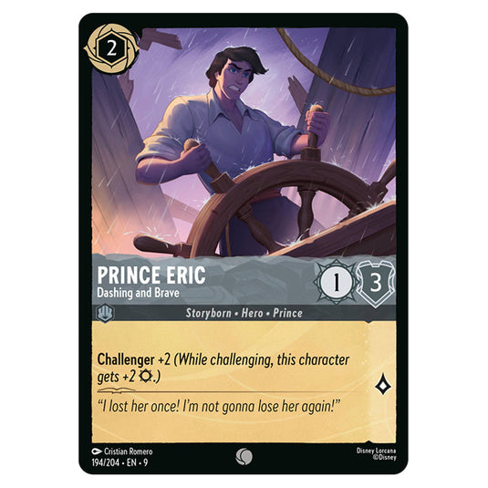 Prince Eric - Dashing and Brave 194/204 card from the Lorcana set Fabled