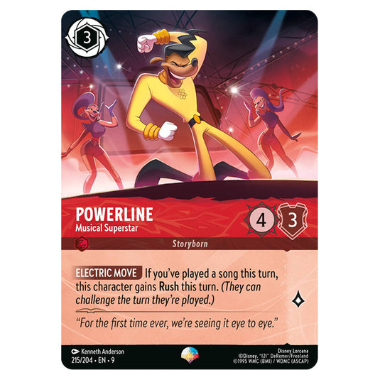 Powerline - Musical Superstar 215/204 card from the Lorcana set Fabled