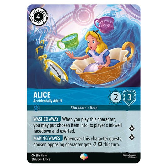 Alice - Accidentally Adrift 217/204 card from the Lorcana set Fabled