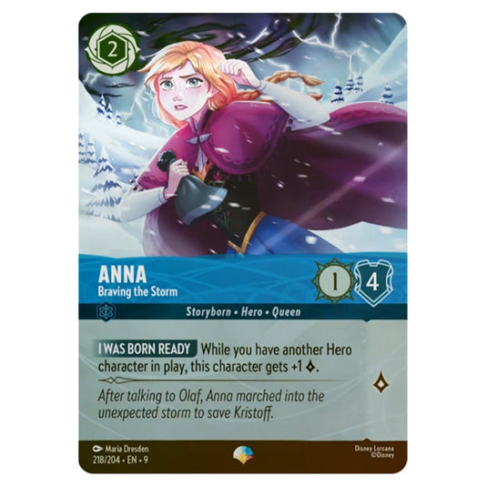 Anna - Braving the Storm 218/204 card from the Lorcana set Fabled