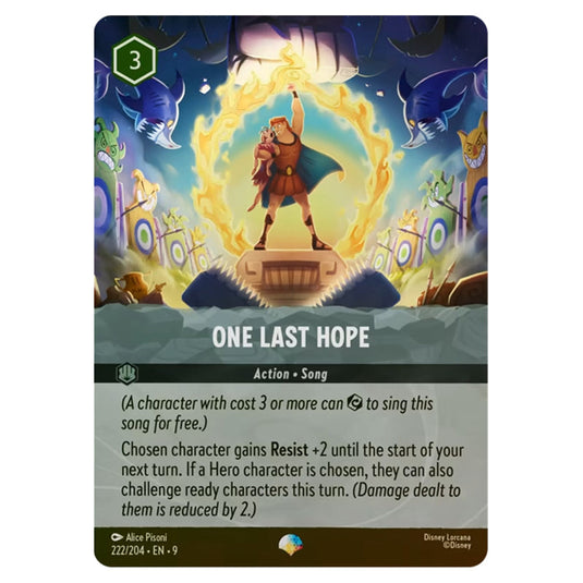 One Last Hope 222/204 card from the Lorcana set Fabled