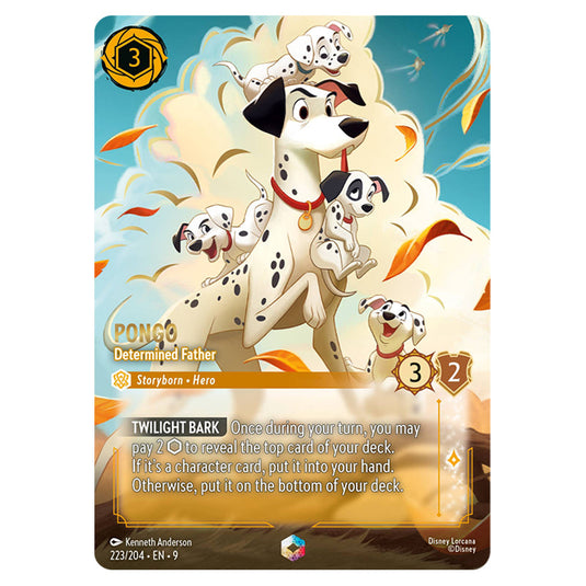 Pongo - Determined Father 223/204 card from the Lorcana set Fabled