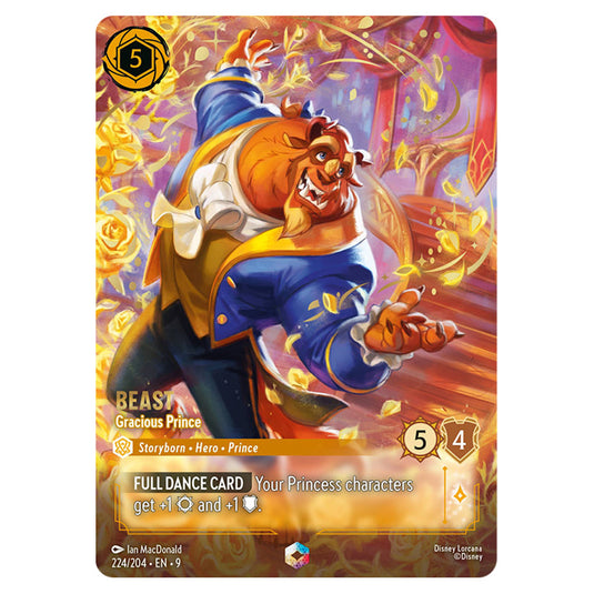 Beast - Gracious Prince 224/204 card from the Lorcana set Fabled