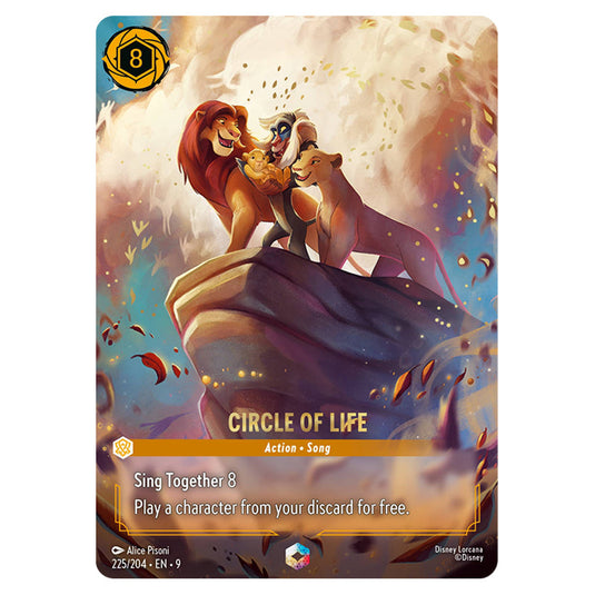Circle of Life 225/204 card from the Lorcana set Fabled