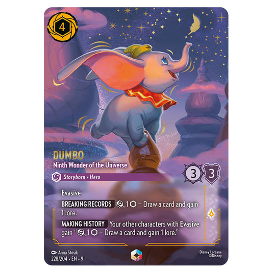 Dumbo - Ninth Wonder of the Universe 228/204 card from the Lorcana set Fabled