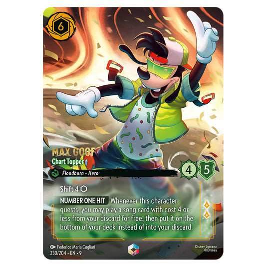 Max Goof - Chart Topper 230/204 card from the Lorcana set Fabled