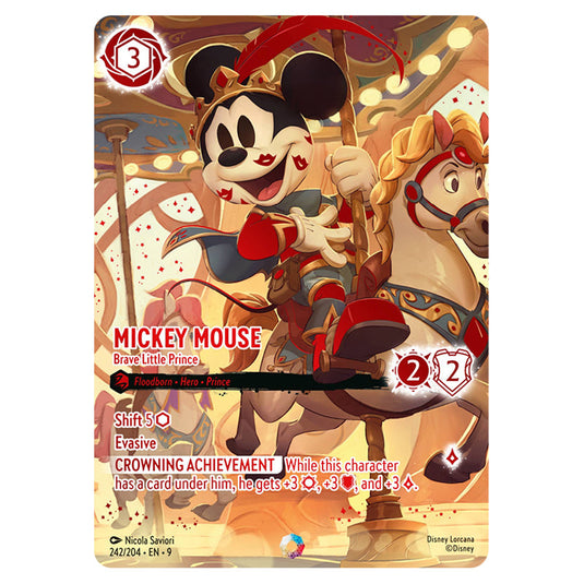 Mickey Mouse - Brave Little Prince 242/204 card from the Lorcana set Fabled