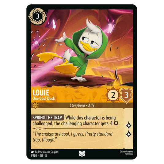 Louie - One Cool Duck 1/204 card from the Lorcana set Reign of Jafar