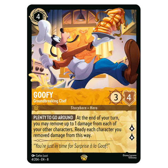 Goofy - Groundbreaking Chef 4/204 card from the Lorcana set Reign of Jafar