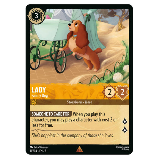 Lady - Family Dog 11/204 card from the Lorcana set Reign of Jafar